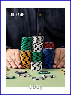Artgame 14 Gram Clay Poker Chip Set for Texas Hold'em, 500 Pcs Casino Styl