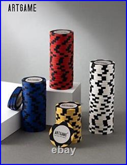 Artgame 14 Gram Clay Poker Chip Set for Texas Hold'em, 500 Pcs Casino Style