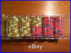 Authentic Paulson Clay Poker Chips Garden City $3 & $5 A Total of 100 Chips
