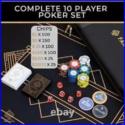 Black Series 500 Poker Chip Set Casino-Grade 14g Clay Poker Chips, Texas