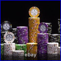 Bluff Canyon Poker Chip Set in Acrylic Carry Case Casino Clay Composite 13-Gra