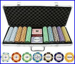Brand New 500 Piece Monte Carlo Clay Poker Chips Set