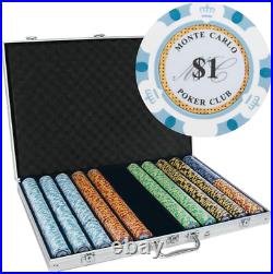 Brybelly 1,000 Ct Monte Carlo Poker Set 14g Clay Composite Chips with Aluminum