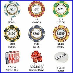 Brybelly 1000 Ct Monte Carlo Poker Set 14g Clay Composite Chips with Alumin