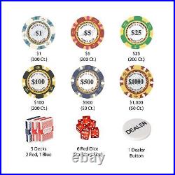 Brybelly 14 Gram 1000 Count Poker Set Monte Carlo 14G Clay Composite Chip