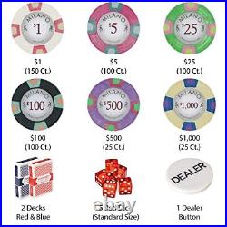 Brybelly 14 Gram 500 Count Poker Set Monte Carlo 14G Clay Composite Chips