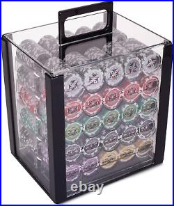 Brybelly Ultimate 14-Gram Heavyweight Poker Chips Set of 1000 in Acrylic Displ