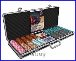 Bullets Playing Cards Large Poker Case Deluxe Poker Set with 500 Clay Poker