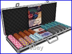 Bullets Playing Cards Large Poker Case Deluxe Poker Set with 500 Clay Poker