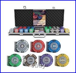 Bullets Playing Cards Poker Case'Tony' with 500 Clay Poker Chips Premium p