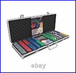 Bullets Playing Cards Poker Case'Tony' with 500 Clay Poker Chips Premium p