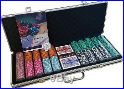 Bullets Playing Cards Poker Case with 300 Clay Poker Chips