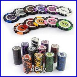 Casino Poker Chips Colorful Clay Chips Texas Hold'em Chips Set with Suitcase Set
