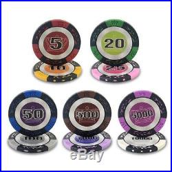 Casino Poker Chips Colorful Clay Chips Texas Hold'em Chips Set with Suitcase Set