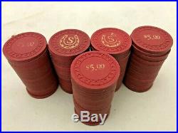 Clay Poker (1644ea)Chips 10 Gram Used $1, $2.50, $5, $25, $100