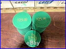 Clay Poker (1644ea)Chips 10 Gram Used $1, $2.50, $5, $25, $100