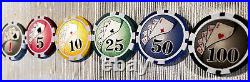 Clay Poker Cards Chips Set Texas Holdem Draw Stub