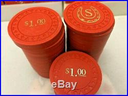 Clay Poker Chips 10 Gram $1 Orange Used 952ea