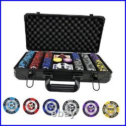 Clay Poker Chips, 300-Piece Poker Chip Set with K-Type Shock Resistant 300pc