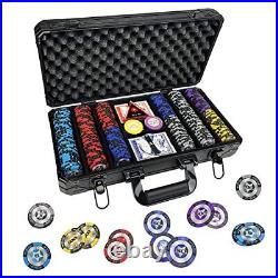 Clay Poker Chips, 300PCS 14 Gram Poker Chip Set with K-Type Shock Resistant P