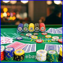 Clay Poker Chips Set Heavy Duty 14 Gram Chips Texas Holdem Cards Game Blackjack