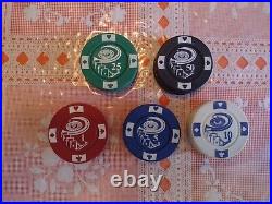 Clay Roulette Wheel 4 Aces Denominational 198 Poker Chips