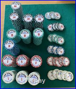 Clay poker chip set 350+ Las Vegas City Of Lights