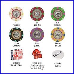 Claysmith Gaming 1,000 Ct The Mint Poker Set 13g Clay Composite Chips with