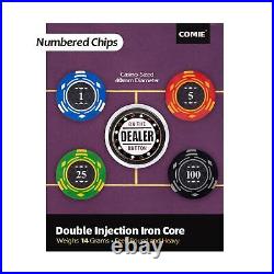 Comie Clay Poker Chips, 400PCS 14 Gram Chip Set with Deluxe Travel Case, Numbe