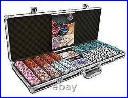 Designer Poker Case Carmela- Deluxe Poker Set with 500 Clay Poker Chips, Poker