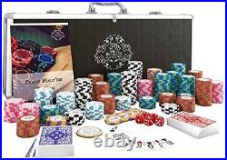 Designer Poker Case Carmela- Deluxe Poker Set with 500 Clay Poker Chips, Poker