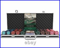 Designer Poker Case Corrado Deluxe Poker Set with 500 Clay Poker Chips, Pok