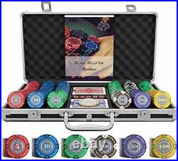 Designer Poker Case Tony Deluxe Poker Set with 300 Clay Poker Chips, Poker