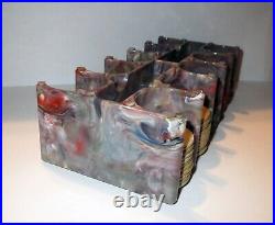 Exceptional Antique MARBLEIZED BAKELITE GAMBLING POKER CADDY HORSE CLAY CHIPS