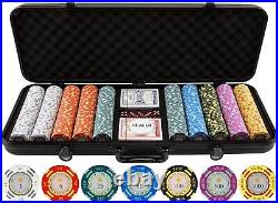 Exclusive 500 Piece High-Quality Clay Poker Chips Set Crown Casino Design