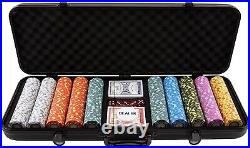 Exclusive 500 Piece High-Quality Clay Poker Chips Set Crown Casino Design