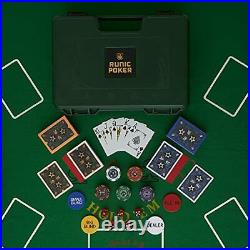 Exclusive Poker Set 300 pcs, 14 Gram Clay Poker Chips for Texas Army Green