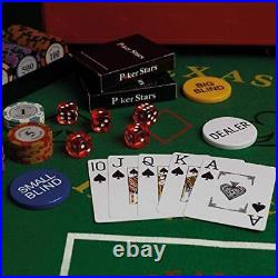 Exclusive Poker Set 300 pcs, 14 Gram Clay Poker Chips for Texas Holdem, Black