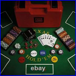 Exclusive Poker Set 300 pcs, 14 Gram Clay Poker Chips for Texas Holdem, Black J