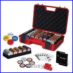 Exclusive Poker Set 300 pcs, 14 Gram Clay Poker Chips for Texas Holdem, Red