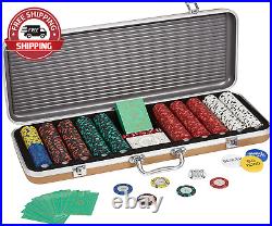Fake ACES-500 Piece 14 Gram Clay Composite Poker Chip Set with Case. Premium Pla