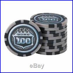 Fat Cat Bling 13.5 Gram Texas Hold'em Clay Poker Chip Set with Aluminum Case, 5