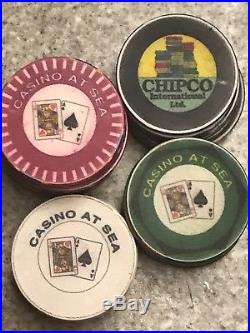 Full Official CHIPCO Casino Clay Poker Chip Set. 526 Chips, Wood Case + Extras