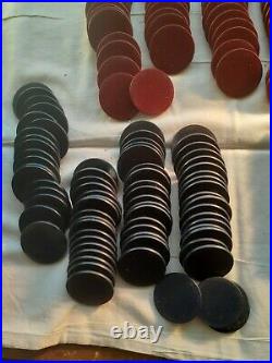 Great Vintage Poker Chip Case Including 187 Clay Chips Very Unusual Victorian