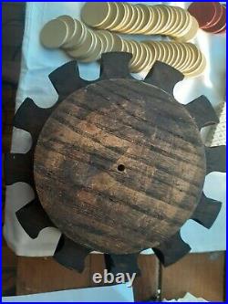 Great Vintage Poker Chip Case Including 187 Clay Chips Very Unusual Victorian