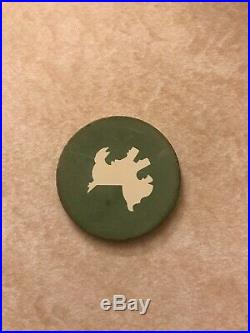 Green Scotty Dog Early 1900s Clay Poker Chip RARE OLD