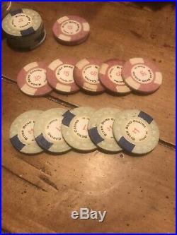 Huge Lot 598 ASM Clay Poker Chips 2/3 Stripe Atlantic Standard Molding WA Casino