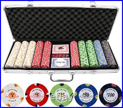 JPC 13.5G 500Pc Monaco Casino Clay Poker Chips Set