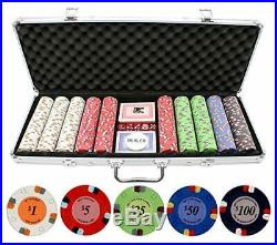 JPC 13.5g 500pc Lucky Horseshoe Clay Poker Chips Set