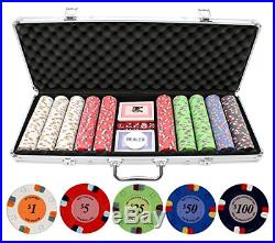 JPC 13.5g 500pc Lucky Horseshoe Clay Poker Chips Set